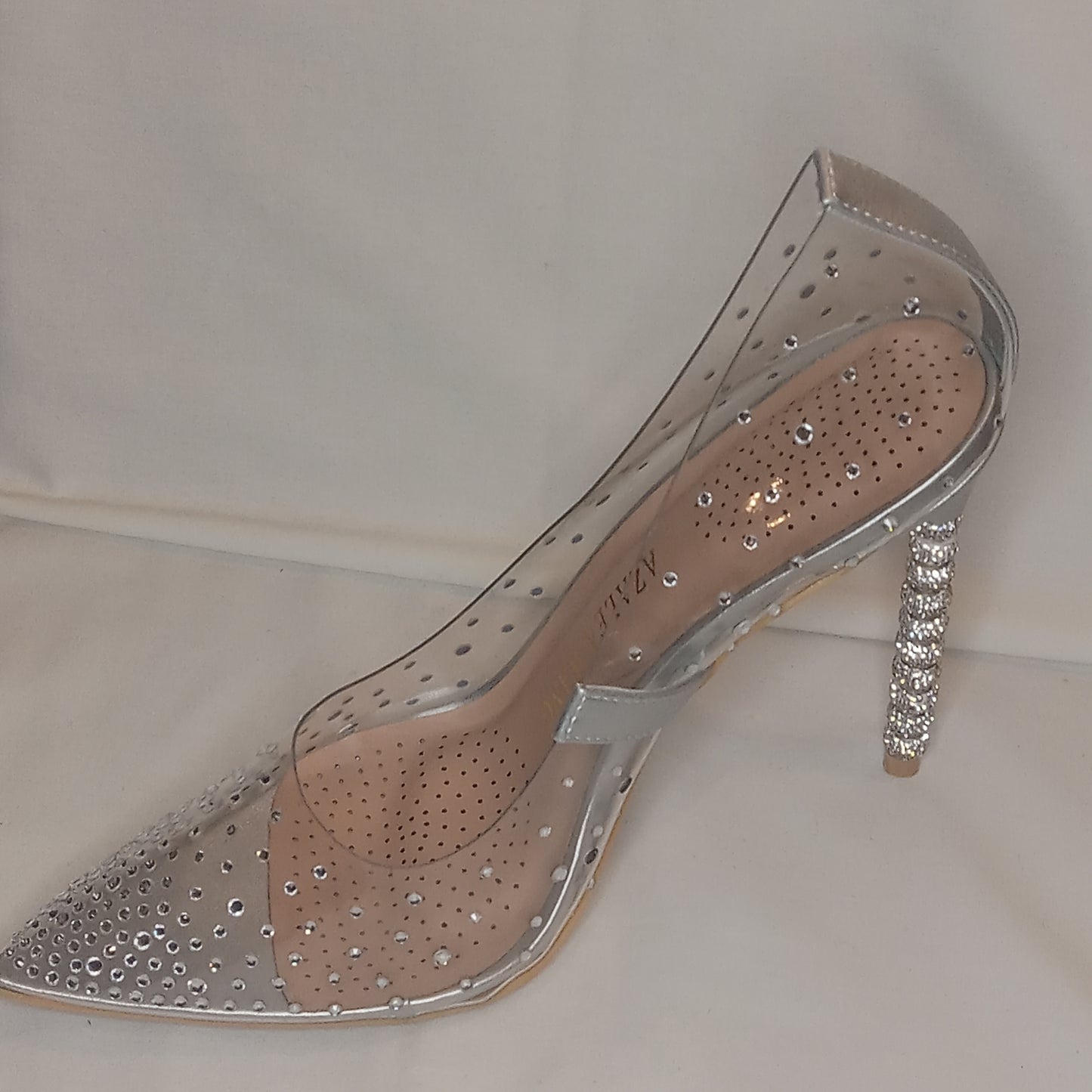 Azalea Wang Clear Rhinestone pump with mega stone heel! Great for Wedding